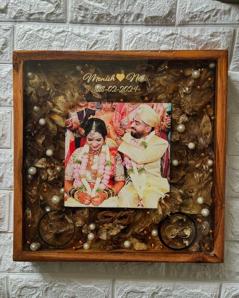 Preserve your wedding materials for lifetime and beyond to cherish by you and your future generations. ❤️ #resinart #resin #resinframe #resinweddinggifts #resinpreservation Varmala Preservation, Tamil Wedding, Resin Frame, Resin Art, Bangalore, Wedding Gifts, Frame, Quick Saves