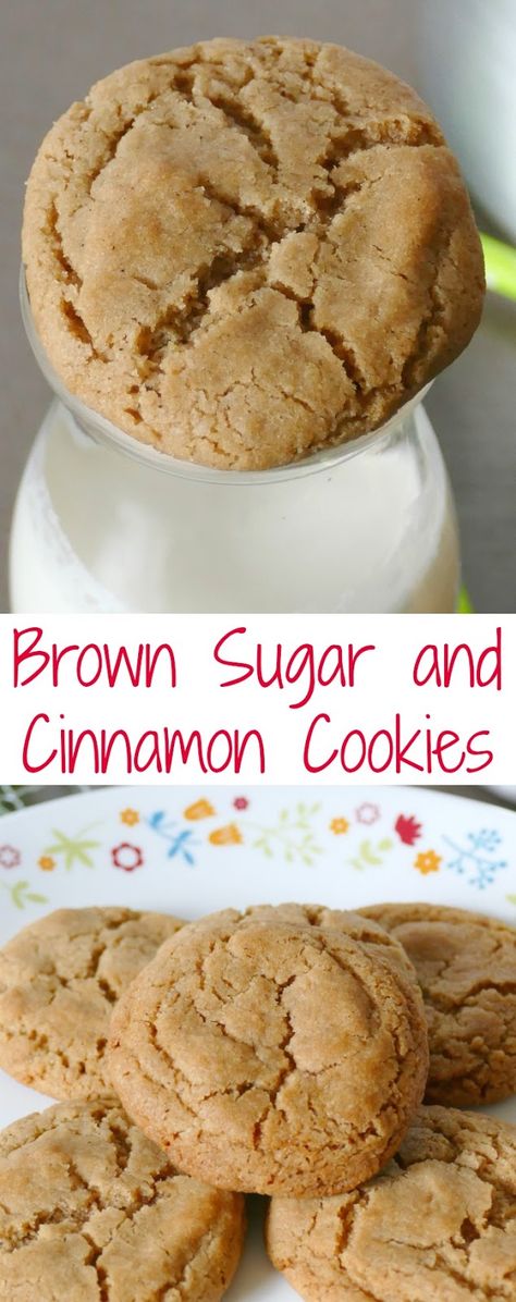 Brown Sugar and Cinnamon Cookies Cookies With Bread Flour, Flour Sugar Eggs Recipes Baking, Cinnamon Brown Sugar Cookies, Brown Sugar Cinnamon Cookies, Sugar Cinnamon Cookies, Cinnamon Cookies Recipes, Brown Sugar Cookie Recipe, Drop Cookie Recipes, Brown Sugar Cookies