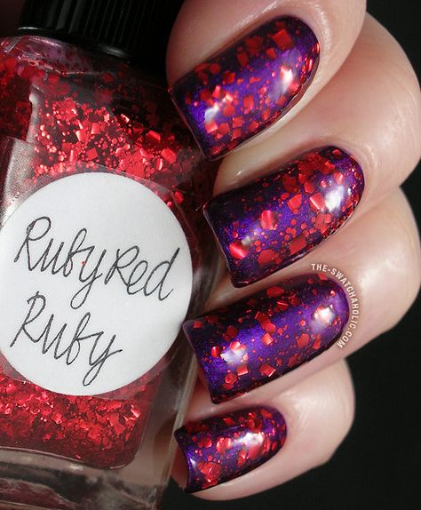 Purple And Red Nails, Fun Manicure, Kids Nail Designs, Opi Nail Colors, Red Nail Designs, Nail Envy, Red And Purple, Indie Nail Polish, New Nail Art