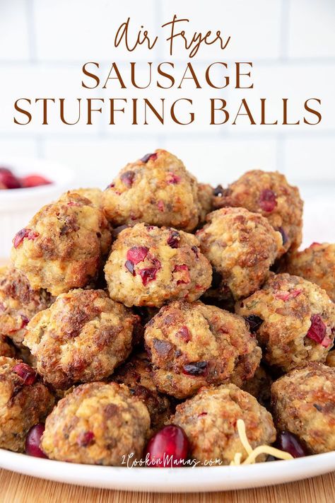 Air Fryer Stuffing, Sausage Stuffing Thanksgiving, Easy Sausage Balls Recipes, Stuffing Easy, Stuffing Balls Recipe, Traditional Stuffing, Classic Stuffing, Stove Top Stuffing, Stove Top Stuffing Mix