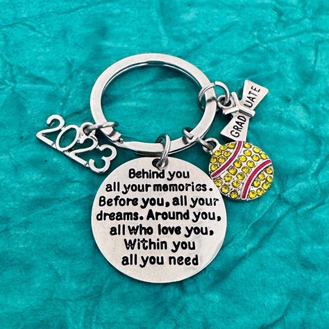 Softball Senior Gifts, Senior Night Gift Ideas Softball, Senior Softball Gift Ideas, Senior Day Gifts, Gifts For Graduating Seniors, Softball Senior Night Gifts, Paine College, Grad Jewelry, Softball Decor