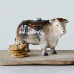 Biscuits and Gravy | Antique Farmhouse Cow Shaped Cookies, Ceramic Cow, Cow Cookies, French Farmhouse Decor, Ceramic Cookie Jar, Into The West, Kitchen Shop, Creative Co Op, Homemade Cookies