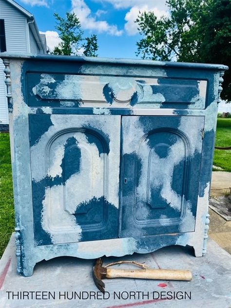 Milk Paint Furniture Tutorial, Antique Washstand, Recycled Wood Projects, Milk Paint Furniture, Painted Benches, Painting Shutters, Homestead House, Amy Howard, Antique Vanity