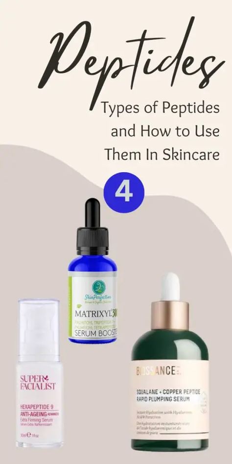 The different types of peptides and how to use them in skincare to get the skin you desire. I have seen tremendous improvement in my skin after I started using Copper Peptides. Types of Peptides and How to Use Them In Skincare In this post, I cover the different types of peptides and how you... Peptides Skin Care, Copper Peptides, Firming Serum, My Skin, The Skin, Skin Makeup, Being Used, Different Types, How To Use