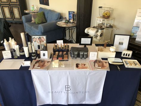 Beautycounter Pop up Esthetician Pop Up Shop, Beautycounter Pop Up Ideas, Skincare Pop Up Shop, Popup Market, Monochromatic Bedroom, Beauty Counter, Grey Headboard, Safe Skincare, Beauty Pop