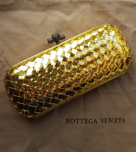 Bottega Veneta Knot Leather Gold Color Clutch Fancy Jewelry Necklace, Girly Bags, Fancy Jewelry, Jewelry Necklace, Bottega Veneta, Designer Handbags, Zip Around Wallet, Gold Color, Knot