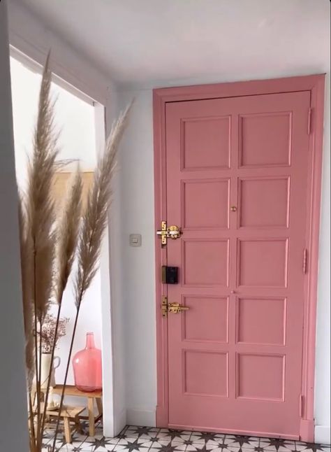 Pink Bedroom Door, Pink Door, Phi Mu, Bedroom Door, Room Door, Bedroom Doors, Pink Bedroom, Room Doors, Apartment Decor