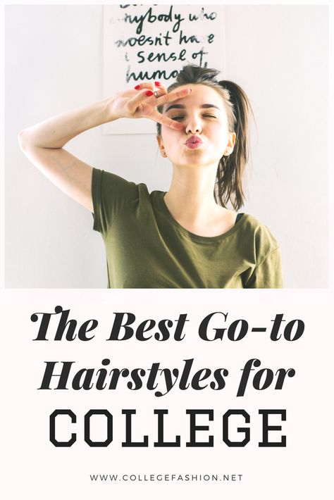 The Absolute Best Go-to Hairstyles for College - College Fashion Hairstyles For College, Simple Beauty Routine, College Hairstyles, Easy Hairstyles Quick, Easy Hairstyles For School, Going Out Hairstyles, Peinados Recogidos, Daily Hairstyles, Trendy Haircuts