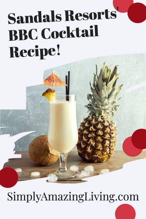 Sandals Resorts' BBC Cocktail Recipe How To Make A Bbc Drink, Vacation Cocktails Beach Drinks, Bbc Drink Recipe, Creamy Alcoholic Drinks, Creamy Cocktail Recipes, Bbc Cocktail, Bbc Drink, Pina Colada Sangria, Cruise Drinks