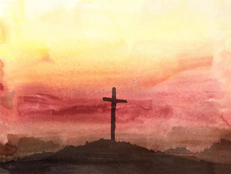 Easter scene with cross. Jesus Christ. Watercolor vector illustration. Watercolo , #Sponsored, #Jesus, #Christ, #cross, #Easter, #scene #ad Painting Of The Cross, Easter Watercolor Paintings Christian, Easy Christian Watercolor, Christian Watercolor Paintings Easy, Cross Watercolor Painting, Veteran Painting, Easter Watercolor Paintings Easy, Cross Painting Ideas, Christian Watercolor Paintings