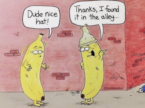 Funny Fruit, Funny Cartoon Pictures, Funny Cartoons Jokes, Bad Puns, Some Jokes, Funny Jokes For Adults, Cartoon Pics, Funny Cartoon, Funny Cartoons