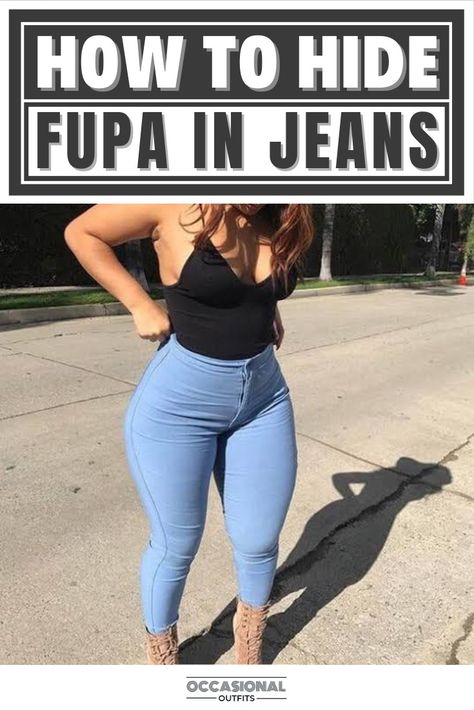 Girl hiding a fupa in jeans confidently Stomach Outfits Hide, Cute Plus Size Jeans Outfits, Fupa Dress, How To Hide Flabby Stomach, How To Hide Your Mom Pooch, How To Hide Your Fat Belly, Spring Outfits To Hide Apron Belly, Best Jeans For Fupa, Outfits That Hide Mommy Pouch