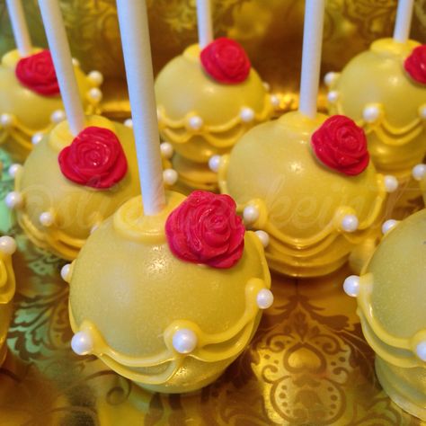 Princess Belle Cake Pops Baby Shower Kuchen, Princess Belle Cake, Belle Birthday Party, Beauty And Beast Birthday, Beauty And Beast Wedding, Belle Cake, Beauty And The Beast Theme, Belle Birthday, Beauty And The Beast Party