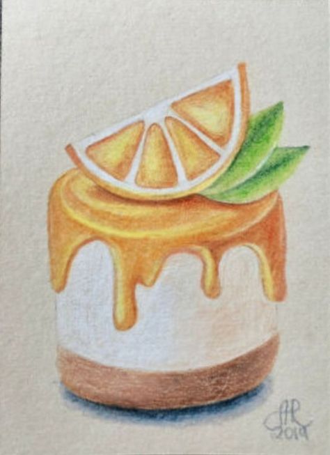 Pencil Colour Food Drawing, Food Art Colored Pencil, What To Draw With Colored Pencils, Simple Colorful Drawings, Simple Colour Pencil Drawings, Color Pencil Art Drawings, Drawing Ideas Food, Colour Pencils Drawing, Food Drawing Ideas