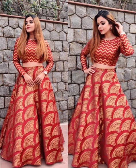 Full Sleeve Blouse Designs, Sleeve Blouse Designs, Silk Lehenga Choli, Simple Lehenga, Girls Party Wear, Indian Outfits Lehenga, Wedding Lehenga Designs, Full Sleeve Blouse, Lehnga Dress