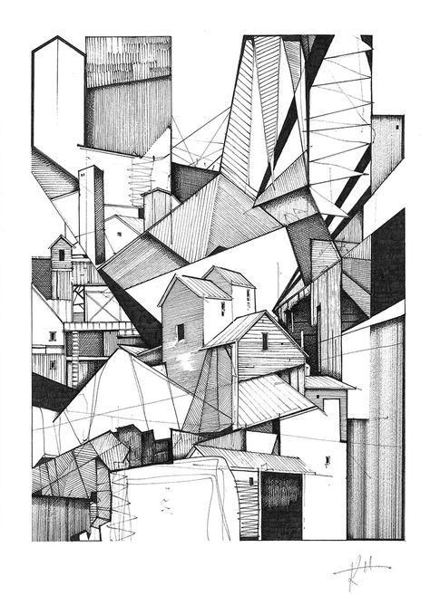 Gallery - Artworks by Architects to be Auctioned for Maggie's Centres - 4 Sketchbook Architecture, Architecture Drawing Plan, Desen Realist, Architecture Sketchbook, Gallery Artwork, Architecture Drawing Art, Abstract Drawings, Architecture Sketch, Architecture Plan