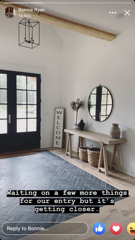 I like the tile on the entrance. big entrance. Front Entry, Entrance Hall, Entryway Bench, Home Renovation, Entryway Tables, House Ideas, Entrance, Entryway, Tile