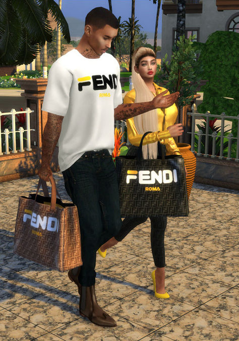 Add some luxury brands into your TS4 gameplay with these Fendi-branded bags. Your sims can go shopping with daddy's credit card to pick up custom Fendi stuff (or whatever story you want to write!) Ts4 Clutter, Luxury Brands, Branded Bags, Go Shopping, Sims 4, Luxury Branding, Fendi, Pick Up, Credit Card