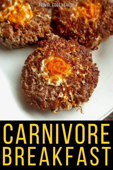 Carnivore Egg-in-a-Hole Recipe Carnivore Breakfast, Caveman Diet Recipes, Zero Carb Foods, Easy Meals For One, Egg In A Hole, Caveman Diet, Meat Diet, Aip Diet, Zero Carb