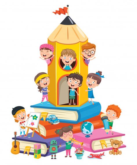 Children Education, Premium Vector, Concept Design, Education, High Quality, Books, Design