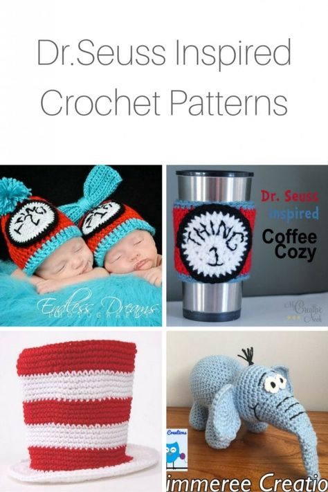 Dr Seuss Hat, Thing 1 And Thing 2, Trending Crafts, Hat Patterns Free, Coffee Cup Cozy, Crochet Gift Ideas, Crochet Cozy, Crochet Knit Hat, Easy Crochet Baby