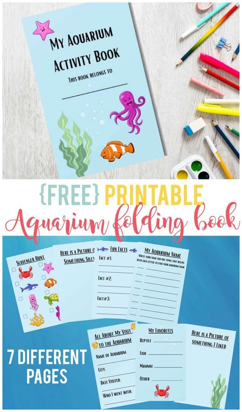 Use this aquarium folding book printable the next time you visit an aquarium (in person or online). It’s a great way to enhance your child’s experience! Silly Facts, Homeschool Field Trips, Kids Science, Science Projects For Kids, Homeschool Lesson, Homeschool Activities, Travel Activities, Science For Kids, Science Projects