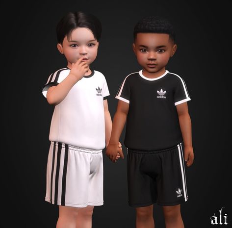 ADIDAS set (toddler) july2024 | Patreon Toddler Clothes Sims 4 Cc Boy, Sims 4 Adidas, Toddler Cc Sims 4, Birthday Recipes, Sims 4 Toddler Clothes, Adidas Collection, Toddler Adidas, Adidas Set, Adidas Short