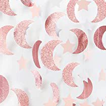 Check this out! Baby Shower Party Decor, Rose Gold Party Decor, Moon Baby Shower, Moon Party, Eid Ramadan, Eid Decoration, Rose Gold Party, Party Garland, Star Garland