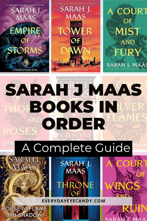 Looking for all of Sarah J Maas Books in order? Read this ultimate guide of books from this romantasy author. But these books on your to be read list and add them to your bookcase To Be Read List, Universe Check, Sara J Maas, Reading Guide, Read List, To Be Read, Sarah J Maas Books, World Of Books, Crescent City