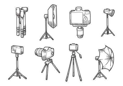 Free Hand Drawn Camera Tripod Vectors Tripod Tattoo Ideas, Camera Aesthetic Black And White, Camera Aesthetic Drawing, Tripod Tattoo, Drawn Camera, Camera Doodle, Camera Tips And Tricks, Digital Camera Aesthetic, Camera Tricks