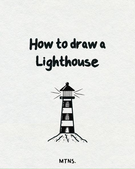 Try this easy lighthouse drawing tutorial 🌊 You will need: Black pens in 2 sizes Optional: white pen And to get all lines nice and straight: a ruler #naturedrawing #maketimeforart #drawanyway #drawingtutorial #drawnbyhand #howtodraw #justdraw Draw A Lighthouse, Lighthouse Drawing, Tattoo Designer, Black Pens, Seascapes Art, Straight A, Mountain Drawing, White Pen, Drawing Tutorial Easy