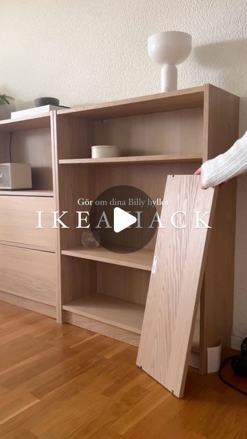 3,713 likes, 33 comments - ikeahack am May 4, 2024: "@homebytittiamanda shared an inspiring IKEA hack to spice up your Billy bookcases. Here’s how she added flair to these classic shelves: What You Need: - Extra Billy shelf boards - 180-degree hinges (available at hardware stores) - Push-to-open fixtures (available at IKEA or hardware stores) - Short screws With these simple additions, you can transform your Billy bookcases into a more dynamic and functional part of your home décor. For more Ikea Diy Shelves, Billy Living Room Ideas, Short Billy Bookcase Hack, Billy Bookcase Decor, Oxberg Billy Hack, Hack Billy Ikea, Lack Ikea Ideas, Ikea Billy Oxberg Hack, Billy Ikea Bookcase