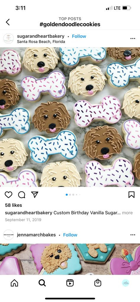 Goldendoodle Cookies Decorated, Dog Themed Cookies Royal Icing, Goldendoodle Cookies, Golden Doodle Cookies Decorated, Poodle Cookies Decorated, Golden Doodle Cookies, Golden Retriever Cookies, Golden Doodle Birthday, Royal Frosting