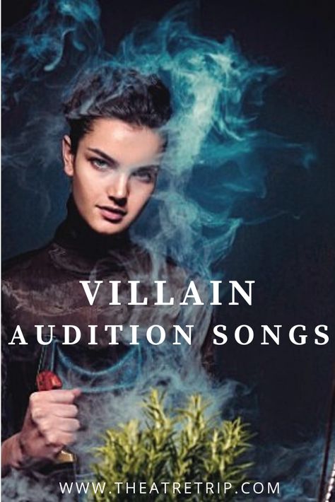 Want to audition for an evil character or showcase your evil side? Then check out our best villain audition songs, broken down by vocal type. #evil #villain #audition #songs Alto Audition Songs, Singing Advice, Audition Poster, Vocal Warmups Singing, Acting Auditions Monologues, Vocal Exercises Singing, Theatre Tips, Audition Monologues, Singing Training