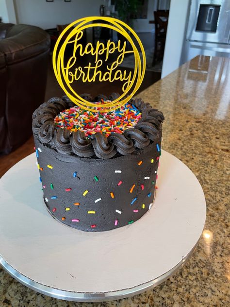 Black And Rainbow Cake, Black Rainbow Cake, Birthday Cake With Rainbow, Black Buttercream, Black Icing, Rock And Roll Birthday, Buttercream Birthday Cake, American Buttercream, Black Cocoa