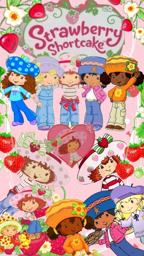 Strawberry Shortcake Early 2000s, Y2k Strawberry Shortcake, Strawberry Shortcake Characters Wallpaper, Strawberry Shortcake 2003 Wallpaper, Strawberry Shortcake 2009 Pfp, Strawberry Shortcake 2003 Aesthetic, Strawberry Shortcake Cartoon Wallpaper, Strawberry Shortcake Merch, Strawberry Shortcake 2000s