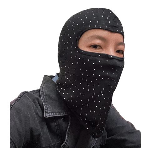 2022 New Rhinestone Full Face Cover Hats Beanie Balaclava Hiking Cycling Ski Outdoor Windproof UV Protection Caps for Women Men - AliExpress Y2k Bags, Y2k Cardigan, Cardigan Y2k, Futuristic Aesthetic, Hippie Top, Hippie Costume, Full Face Mask, Retro Futuristic, Party Props