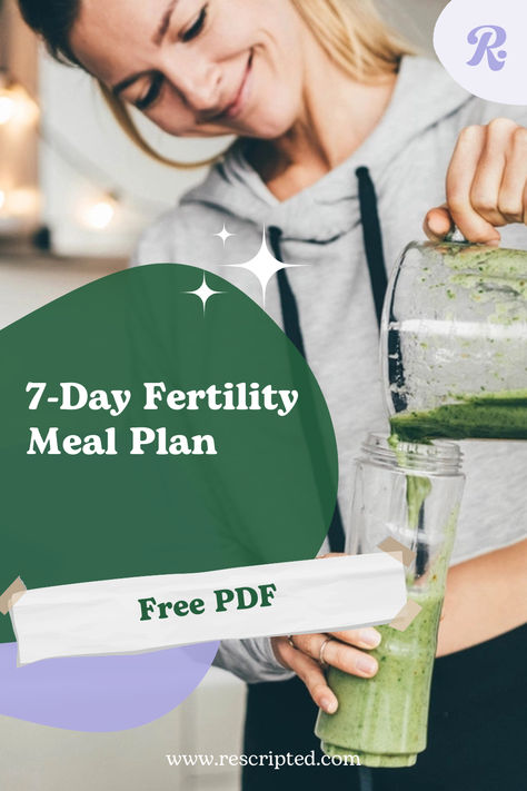 The 7-Day Fertility Meal Plan: Free PDF Meal Plan For Fertility, Fertility Meal Plan, Boost Fertility Naturally, Fertility Nutrition, Fertility Supplements, Fertility Foods, Fertility Diet, Fertility Boost, Meal Plan