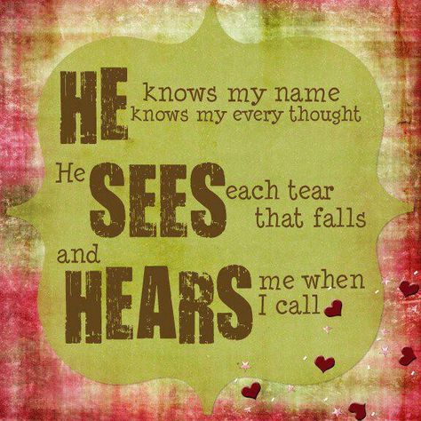 "He Knows My Name" lyrics 🎶 He Knows My Name, Faith Inspiration, Lord And Savior, Christian Inspiration, Faith In God, A Quote, Me When, Bible Scriptures, The Words