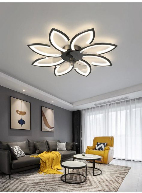 Description Experience the perfect blend of functionality and style with our LED Ceiling Light Fan. This modern fixture features a remote control for effortless control over lighting and fan settings, making it ideal for living rooms and bedrooms in large houses. The combination of bright LED lighting and a cooling fan provides both comfort and energy efficiency. Elevate your home's decor with this versatile lighting solution that enhances the ambiance while providing a refreshing breeze, ensuri Statement Light Fixture, Modern Living Room Lighting, Ceiling Fan Bedroom, Light Fan, Elegant Lighting Fixtures, Large Houses, Ceiling Design Modern, Living Room Ceiling, Design Room