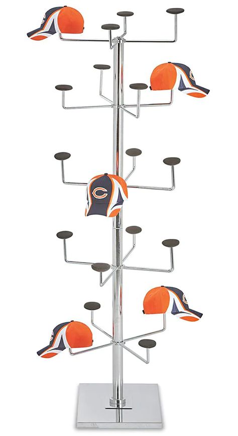 Hat Rack Diy, Hat Rack Ideas, Hat Displays, Helmet Display, Rak Display, Closet Build, Store Shelves Design, Hat Racks, Vegetable Shop