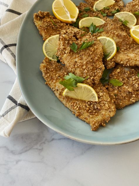 Lemon Parmesan Crusted Fish - Something Nutritious Parmesan Crusted Fish, Carrot Fries Baked, Garlic Smashed Potatoes, Pistachio Crusted Salmon, Crusted Fish, Fried Artichoke, Maple Balsamic, Recipe Gluten Free, Simple Meals