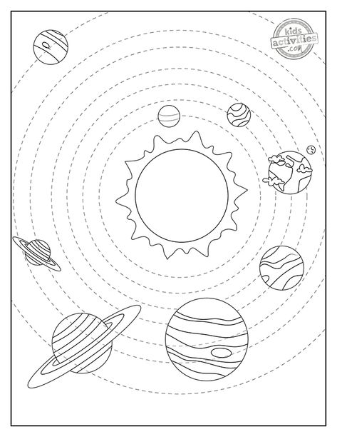 Free Printable Planets Coloring Pages | Kids Activities Blog Planets Projects For Kids, Planets Coloring Pages, Printable Planets, Solar System Printables, Planets Coloring, Solar System Pictures, Prewriting Activities, Homeschool Astronomy, Solar System Coloring Pages