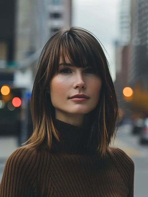 Sleek Lob Haircut, Straight Hairstyles Bangs, Shaggy Lob For Fine Hair Straight, Hair For Double Chin, Haircuts Double Chin, Haircut Double Chin, Fine Hair Lob, Lob Straight Hair, Lob Haircut Fine Hair