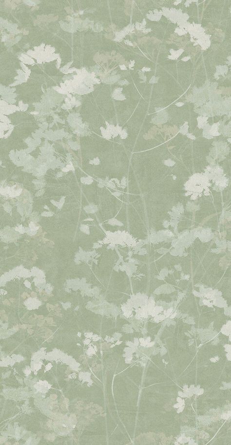 Nature Wallpaper For Living Room, Sage Wallpaper For Bedroom, Sage Green Wallpaper Landscape, Sage Green Mural, Green Wallpaper Room Ideas, Subtle Pattern Wallpaper, Sage Flower Wallpaper, Green Calm Wallpaper, Sage Green And Cream Wallpaper