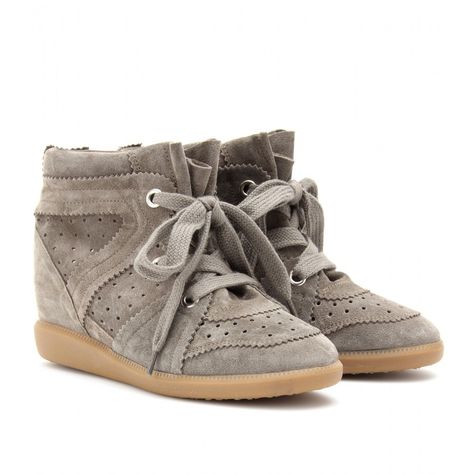 BOBBY SUEDE WEDGE SNEAKERS  seen @ www.mytheresa.com Isabel Marant Bobby, Isabel Marant Sneakers, Hidden Wedge Sneakers, Isabel Marant Shoes, Stockholm Fashion, Suede Wedges, Green Suede, Wedge Sneakers, Footwear Design Women