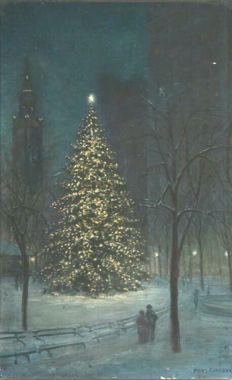 Madison Square Park, Dark Christmas, Old Christmas, Christmas Wonderland, Madison Square, Christmas Night, Christmas Scenes, Winter Art, Ethereal Art