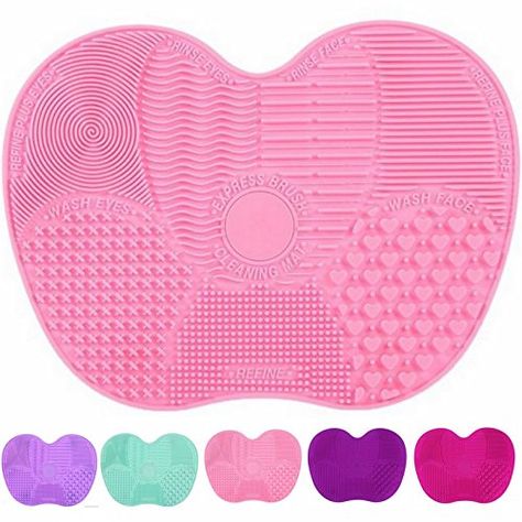 Big Size Silicone Makeup Accessories Brush Cleaner Mat Cosmetic Cleaning Pad Scrubber Board Tool (Pink) Makeup Brush Cleaning Mat, Makeup Brush Uses, Makeup Brush Cleaning, Makeup Tip, Clean Cosmetics, Silicone Makeup, Brush Cleanser, Makeup Brush Cleaner, Brush Cleaning