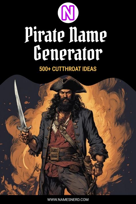 Need a swashbuckling moniker? Try our Pirate Name Generator! Packed full of unique, creative names that’ll shiver ye timbers. Pirate Names Generator, Pirate Surnames, Pirate Name Generator, Pirate Name, Ching Shih, Pirate Festival, Captain Barnacles, Hector Barbossa, Jack Johns