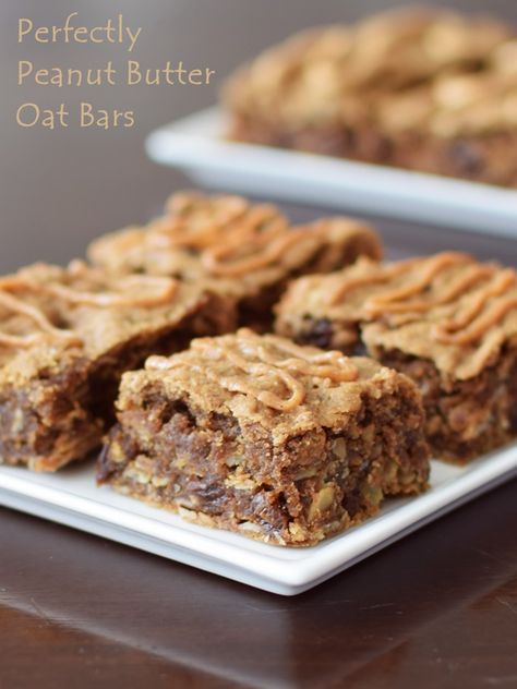 Oat Bars Recipe, Peanut Butter Oat Bars, Oat Bar Recipes, Peanut Butter Oat, Healthier Snacks, School Recipes, Gf Baking, Peanut Butter Oats, Bake Cakes